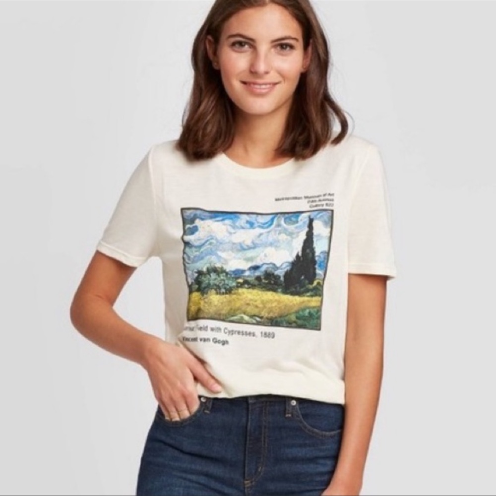Knitswell Van Gogh "Wheat Field with Cypresses" Graphic T-Shirt